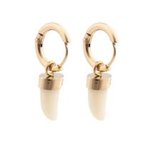 Stainless Steel Huggie Hoop Earring 304 Stainless Steel with Resin Vacuum Ion Plating fashion jewelry & for woman golden Sold By Pair