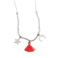 Stainless Steel Jewelry Necklace 304 Stainless Steel with Resin Moon and Star fashion jewelry & for woman Length Approx 18.19 Inch Sold By PC
