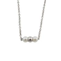 Stainless Steel Jewelry Necklace 304 Stainless Steel with Freshwater Pearl fashion jewelry & for woman Length Approx 18.15 Inch Sold By PC