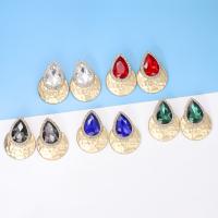 Zinc Alloy Stud Earring plated fashion jewelry & for woman & with rhinestone nickel lead & cadmium free Sold By Pair