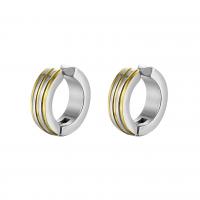 Titanium Steel  Earring Donut Vacuum Ion Plating punk style & Unisex 4mm Inner Approx 9mm Sold By PC