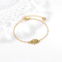 Stainless Steel Jewelry Bracelet 304 Stainless Steel with 5cm extender chain Vacuum Ion Plating & fashion jewelry & for woman golden Length 17 cm Sold By PC