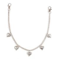 Body Chain Smycken, Zink Alloy, Hjärta, platina pläterad, för kvinna, nickel, bly och kadmium gratis, Längd 45 cm, Säljs av PC