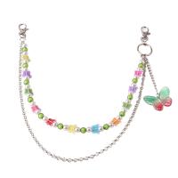 Body Chain Jewelry Zinc Alloy with Resin & Plastic Pearl platinum color plated Double Layer & punk style & Unisex nickel lead & cadmium free Length 37 cm 47 cm Sold By PC