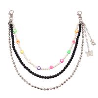 Body Chain Jewelry Zinc Alloy with Polymer Clay & Plastic Pearl platinum color plated three layers & for woman nickel lead & cadmium free Length 40 cm 45 cm 52 cm Sold By PC