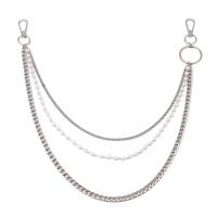 Body Chain Jewelry, Tibetan Style, with Plastic Pearl, platinum color plated, three layers & punk style & Unisex, nickel, lead & cadmium free, Length:36 cm, 42 cm, 50 cm, Sold By PC