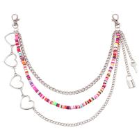Body Chain Jewelry, Tibetan Style, with Polymer Clay, Heart, platinum color plated, three layers & punk style & for woman, more colors for choice, nickel, lead & cadmium free, Length:37 cm, 43 cm, 50 cm, Sold By PC