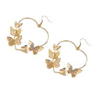 Iron Earring Heart gold color plated fashion jewelry & for woman & hollow nickel lead & cadmium free Sold By Pair