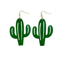 Acrylic Jewelry Earring Opuntia Stricta fashion jewelry & for woman green Sold By Pair