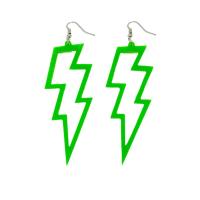 Akril ékszerek fülbevaló, Lightning Symbol, divat ékszerek & a nő, zöld, 32x102mm, Által értékesített pár