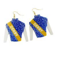 Boucle d'oreille bijoux acrylique, vêtement, bijoux de mode & pour femme, bleu, 47x65mm, Vendu par paire