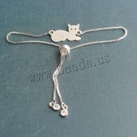 Stainless Steel Jewelry Bracelet 304 Stainless Steel Cat plated DIY Length Approx 7 Inch Sold By PC