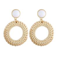 Earring Jewelry Bamboo Round fashion jewelry & for woman & hollow nickel lead & cadmium free Sold By Pair