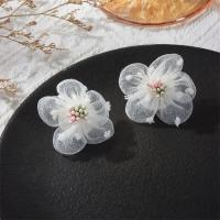 Earring Jewelry Chiffon Flower handmade fashion jewelry & for woman nickel lead & cadmium free Sold By Pair
