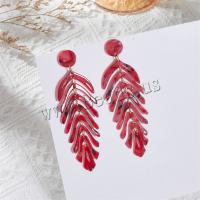 Earring Jewelry Acetate Leaf polished fashion jewelry & for woman Sold By Pair