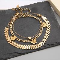 Zinc Alloy Anklet three pieces & fashion jewelry & for woman nickel lead & cadmium free Sold By Set