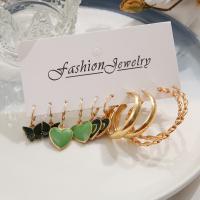 Zinc Alloy Drop Earrings with Plastic Pearl & Acrylic 5 pieces & fashion jewelry nickel lead & cadmium free Sold By Set
