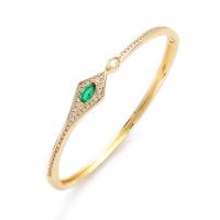 Brass Bracelet & Bangle real gold plated micro pave cubic zirconia & for woman Inner Approx 60mm Sold By PC
