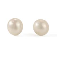 Boucles d'oreilles en perles d'eau douce, perle d'eau douce cultivée, bijoux de mode & pour femme, blanc, 12x12mm, Vendu par paire