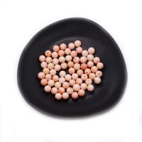 Natural Coral Beads Round DIY & half-drilled pink 4mm Sold By PC