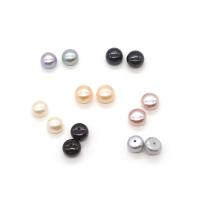 Cultured Half Drilled Freshwater Pearl Beads, DIY & different size for choice & half-drilled, more colors for choice, Sold By Pair