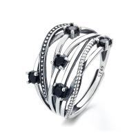 Cubic Zirconia Micro effenen Sterling Zilver Ringen, 925 sterling zilver, mode sieraden & verschillende stijlen voor de keuze & micro pave zirconia & voor vrouw, nikkel, lood en cadmium vrij, Verkocht door PC