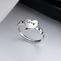 Sterling Silver Jewelry Finger Ring, 925 sterline d'argento, Cuore, gioielli di moda & per la donna, assenza di nichel,piombo&cadmio, 9mm, Venduto da PC