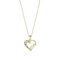 Titanium Steel Necklace Heart Vacuum Ion Plating fashion jewelry & for woman & with rhinestone golden Sold Per Approx 15.75 Inch Strand