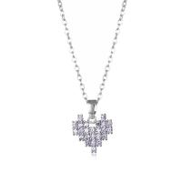 Titanium stål halskæde, Heart, mode smykker & for kvinde & med rhinestone, Solgt Per Ca. 15.75 inch Strand