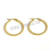 Acier inoxydable Levier Retour Earring, Acier inoxydable 304, bijoux de mode & pour femme, doré, 28x2mm, Vendu par PC