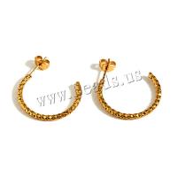 Stainless Steel Stud Earrings, 304 Stainless Steel, Vacuum Ion Plating, fashion jewelry & for woman, golden, 20x23mm, Sold By PC