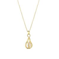 Stainless Steel Jewelry Necklace, 304 Stainless Steel, with 1.97inch extender chain, Vacuum Plating, fashion jewelry & for woman & with rhinestone, golden, 27x11mm, Sold Per Approx 15.75 Inch Strand