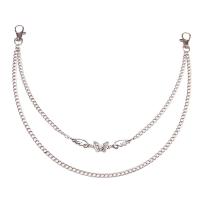 Body Chain Jewelry, Tibetan Style, Butterfly, platinum color plated, Double Layer & for woman & with rhinestone, nickel, lead & cadmium free, 2x1.4cm,3x1cm, Length:40 cm, 48 cm, Sold By PC