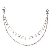 Body Chain Jewelry Zinc Alloy with Brass & Acrylic Flower platinum color plated Double Layer & for woman nickel lead & cadmium free Length 36 cm 46 cm Sold By PC