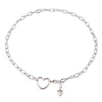 Body Chain Jewelry, Tibetan Style, Heart, platinum color plated, for woman & hollow, nickel, lead & cadmium free, 4.3x4cm,2x2.2cm, Length:1 m, Sold By PC