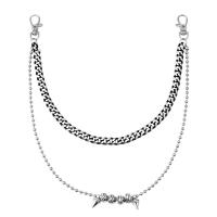 Body Chain Jewelry Zinc Alloy with Aluminum plated Double Layer & punk style & Unisex nickel lead & cadmium free Length 35 cm 48 cm Sold By PC