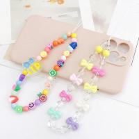 Mobile Phone Lanyard, Acrylic, with Resin & Plastic, stoving varnish, cute & DIY & different styles for choice, more colors for choice, Length:Approx 140 mm, Sold By PC
