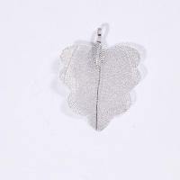 Brass Jewelry Pendants with Real Leaf Leaf plated fashion jewelry & DIY & for woman nickel lead & cadmium free Sold By PC