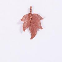 Brass Jewelry Pendants with Real Leaf Leaf plated fashion jewelry & DIY & for woman Sold By PC