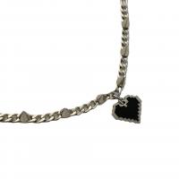 Collar de Acero Titanio, Partículas de acero, Corazón, chapado, para mujer, color original, longitud:aproximado 43 cm, Vendido por UD