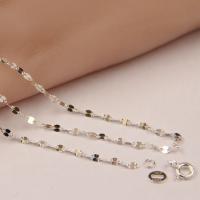 925 Sterling Silver Chains, plated, DIY & different size for choice, silver color, Sold By G