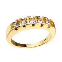 Zinc Alloy Finger Ring plated Unisex & micro pave rhinestone gold Sold By PC