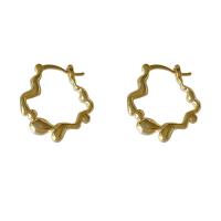 Laiton Leverback boucle d'oreille, Placage de couleur d'or, bijoux de mode & pour femme, protéger l'environnement, sans nickel, plomb et cadmium, 23x20mm, Vendu par paire