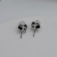 Brass Earring Clip platinum color plated fashion jewelry & for woman & with rhinestone nickel lead & cadmium free Sold By Pair
