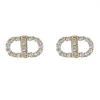 Brass Earring Clip, gold color plated, fashion jewelry & micro pave cubic zirconia & for woman, nickel, lead & cadmium free, 10x18mm, Sold By Pair