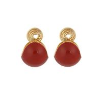 Brass Earring Clip gold color plated fashion jewelry & for woman & enamel nickel lead & cadmium free Sold By Pair