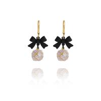 Brass Earring Clip, gold color plated, fashion jewelry & micro pave cubic zirconia & for woman, nickel, lead & cadmium free, 32x16mm, Sold By Pair