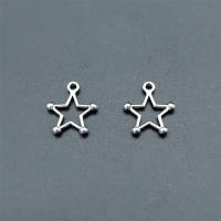 Tibetan Style Star Pendant, antique silver color plated, vintage & DIY & hollow, nickel, lead & cadmium free, 16x18mm, Approx 100PCs/Bag, Sold By Bag