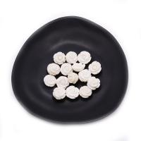 Coral Beads, Rose, Carved, DIY & half-drilled, white, 13mm, Sold By PC