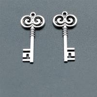 Zinc Alloy Key Pendants antique silver color plated vintage & DIY nickel lead & cadmium free Approx Sold By Bag